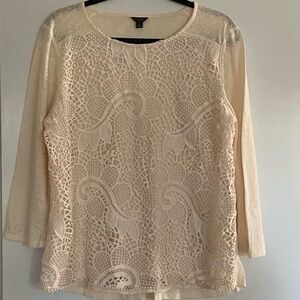 Ann Taylor Elegant Cream Lace Women's Top